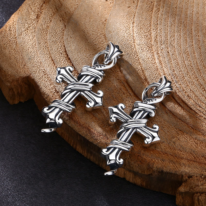 Christianartworkshop Retro - Inspired Sterling Silver Cross Earrings with Twisted Design: A Nostalgic Symbol of Faith - image 3