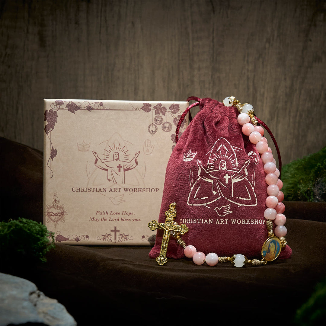 Christianartworkshop Thanksgiving Gift: Immaculate Heart of Mary Rosary + Thanksgiving Card | Expressing Gratitude Through Faith - image 3