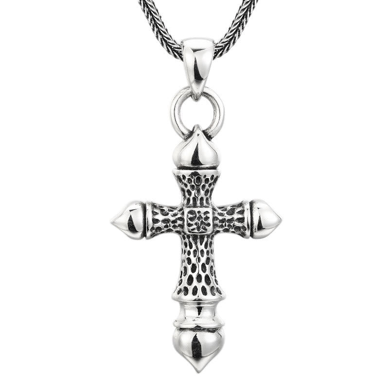 Christianartworkshop Artistic Textured Silver Cross Pendant: A Unique Blend of Art and Belief - image 4