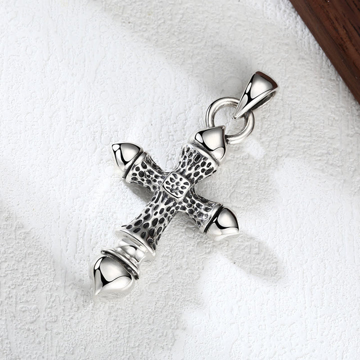 Christianartworkshop Artistic Textured Silver Cross Pendant: A Unique Blend of Art and Belief - image 3