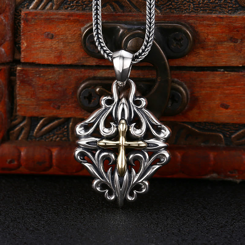 Christianartworkshop Vintage Cross Ornament Pendant: A Cherished Symbol of Spiritual Connection - 925 Sterling Silver - image 0