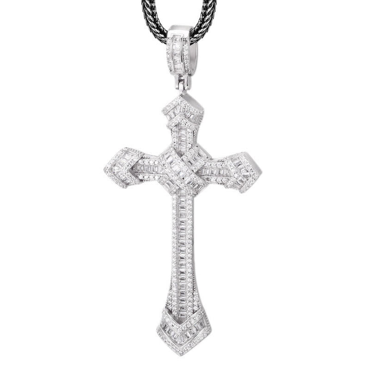 Christianartworkshop Artistic Diamond - Studded Silver Cross Pendant: A Unique Fusion of Elegance and Belief - image 4