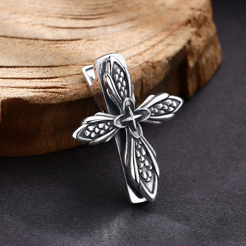Christianartworkshop Vintage Textured Silver Cross Ornament Hair Clip: A Cherished Symbol of Spiritual Connection - image 1