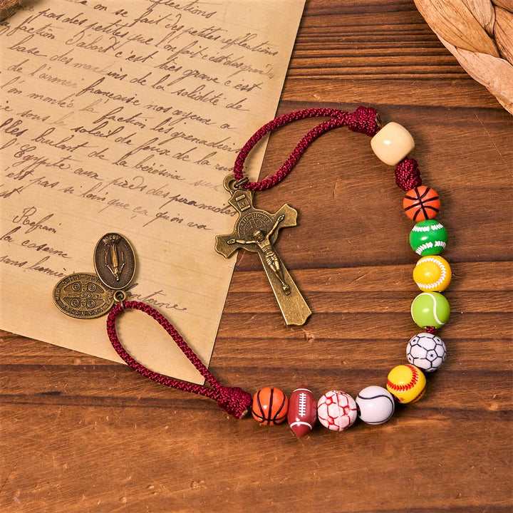 Christianartworkshop All-in-One Sports Prayer Rosary Keychain with Multi-Sport Beads: No Regrets in Every Game - image 4