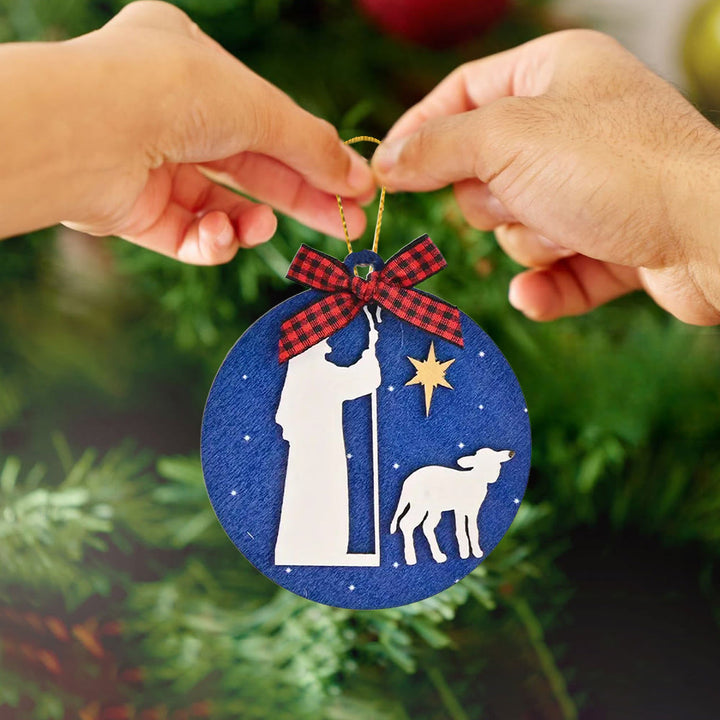 Christianartworkshop Classic Style Holy Night Shepherds Lamb Star Christmas Nativity Hanging Ornaments - image 5