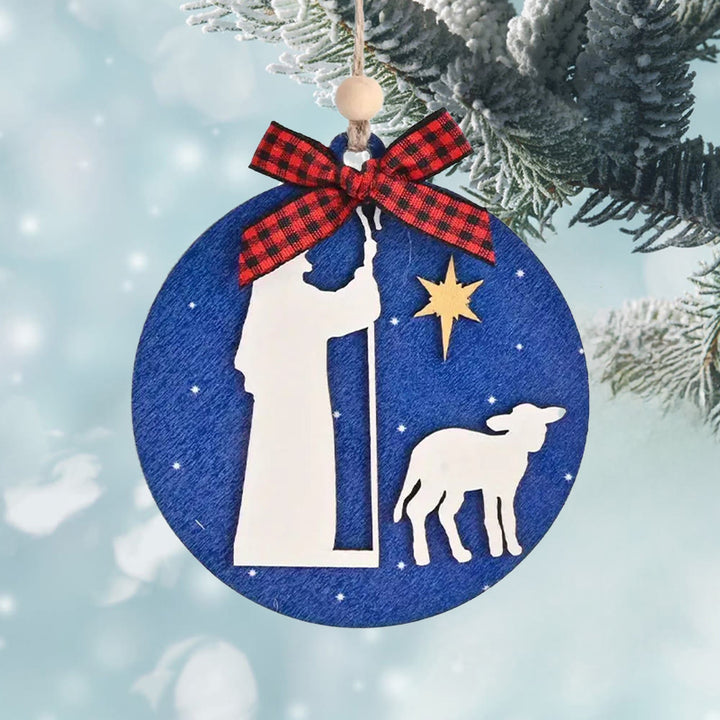 Christianartworkshop Classic Style Holy Night Shepherds Lamb Star Christmas Nativity Hanging Ornaments - image 3