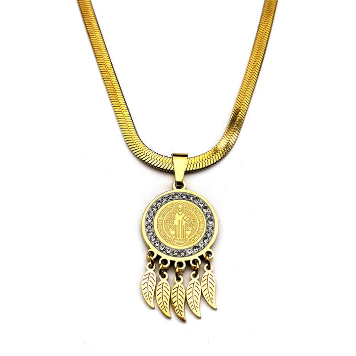 Christianartworkshop Saint Icon Pendant Necklace: Artistic Jewelry with Zircon Accents - image 3