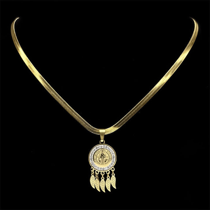 Christianartworkshop Saint Icon Pendant Necklace: Artistic Jewelry with Zircon Accents - image 2