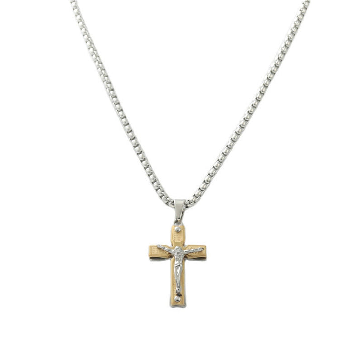 Christianartworkshop Dual - Tone Metal Crucifix Necklace with Jesus Figure: Faith & Art Fusion - image 1