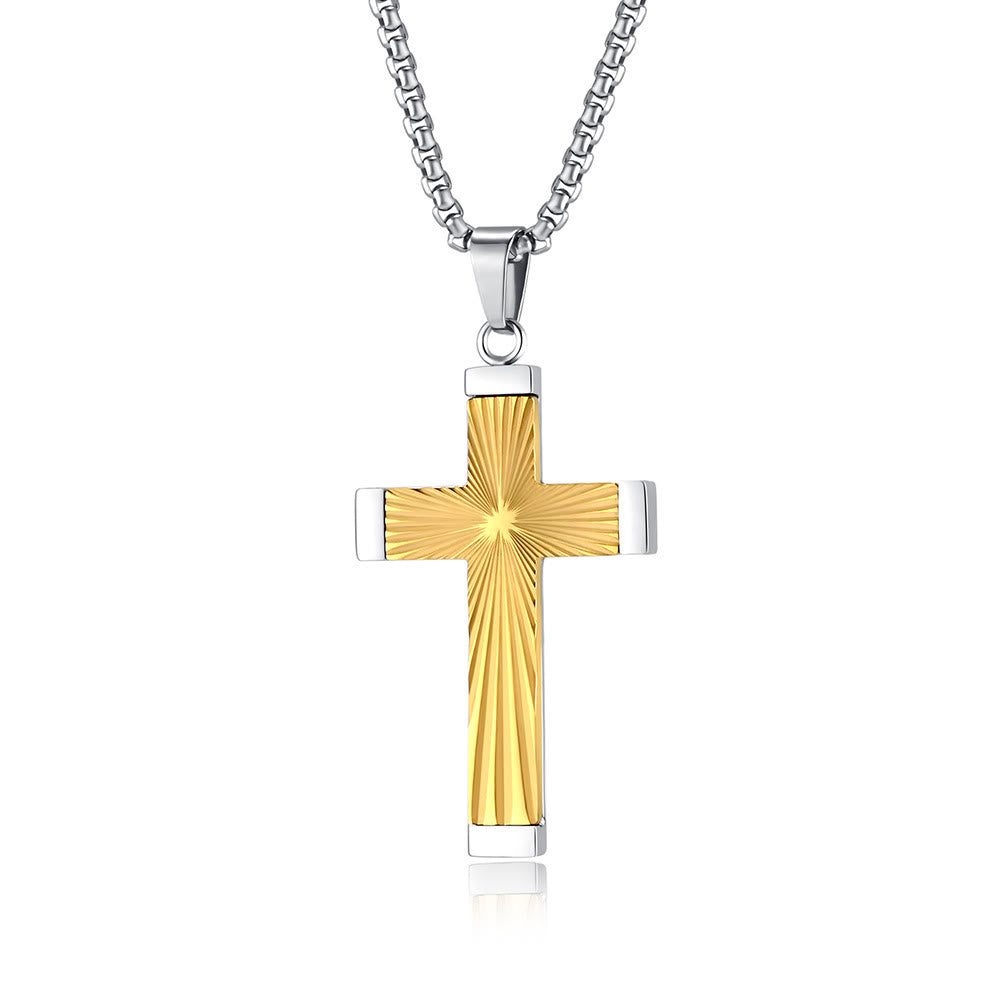 Christianartworkshop Three - Color Radiant Cross Pendant: A Fusion of Art and Belief - image 3