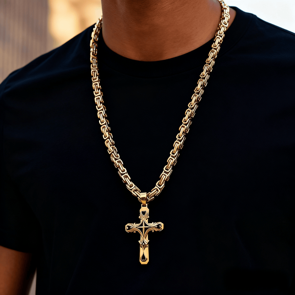 Christianartworkshop Vintage Filigree Tri - Color Cross Necklace: Timeless Faith Jewelry - image 1