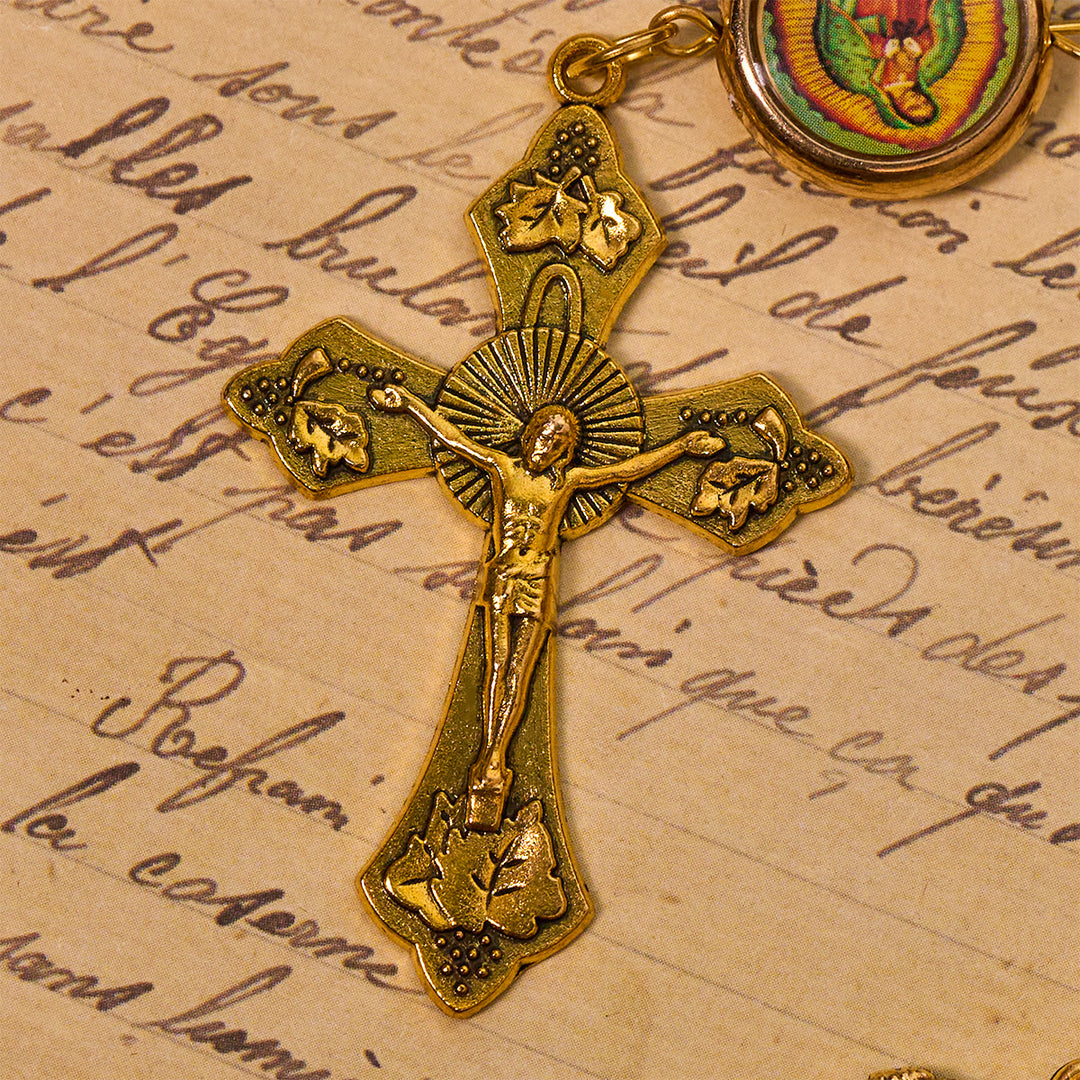 Christianartworkshop Our Lady of Guadalupe Bead Burgundy Elegance Rosary with Fatima Medal - image 8