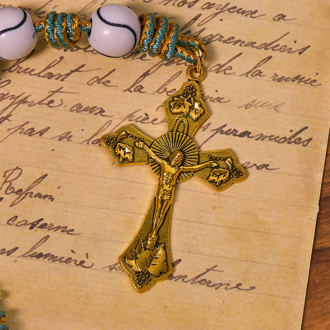 Christianartworkshop Sports - Centric Tennis Ball Beads Rosary with Crucifix & Holy Grail - image 8