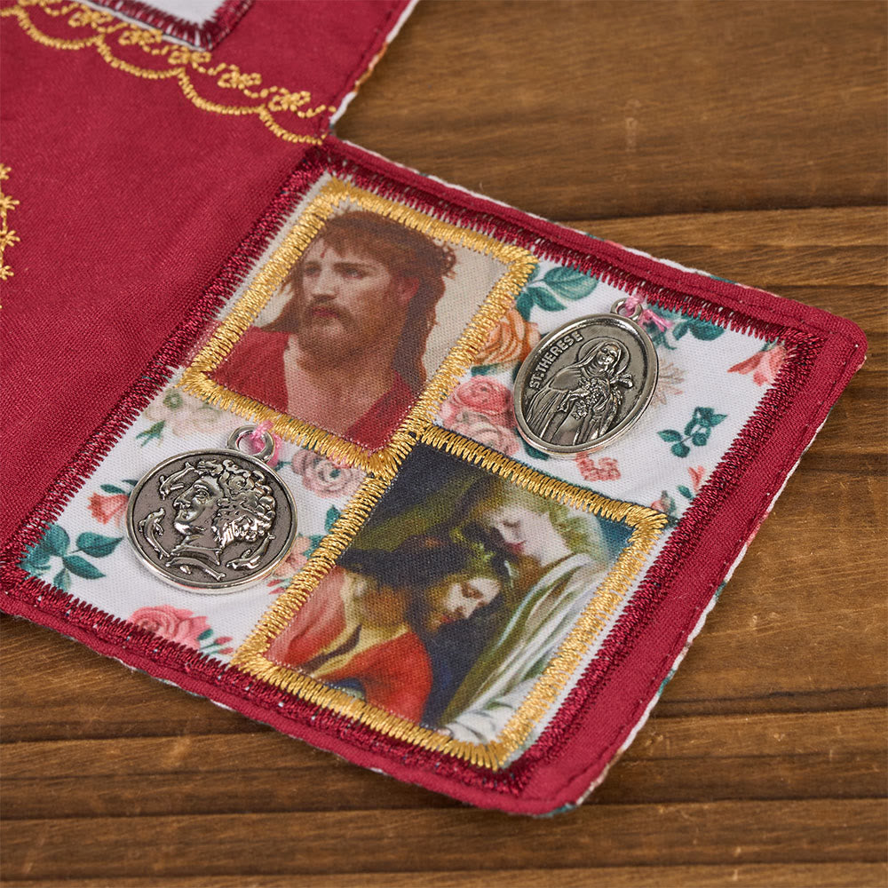 Christianartworkshop Handmade Embroidered Fabric Cross with Charms: A Rare Fusion of Craftsmanship and Faith - image 14