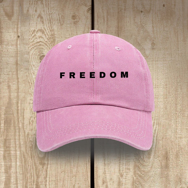 Christianartworkshop Multicolor Washed Cotton Hat with FREEDOM Print Lettering - Pink - image 12