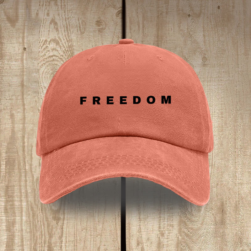 Christianartworkshop Multicolor Washed Cotton Hat with FREEDOM Print Lettering - Orange - image 15
