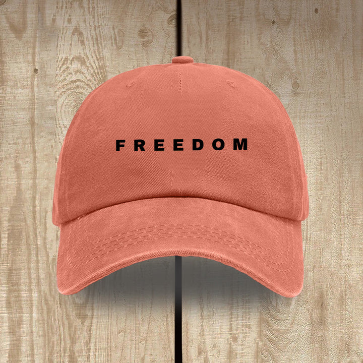 Christianartworkshop Multicolor Washed Cotton Hat with FREEDOM Print Lettering - Orange - image 15