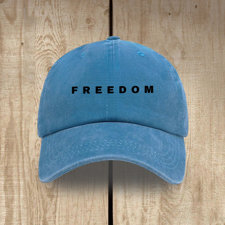 Christianartworkshop Multicolor Washed Cotton Hat with FREEDOM Print Lettering - Royal Blue - image 8