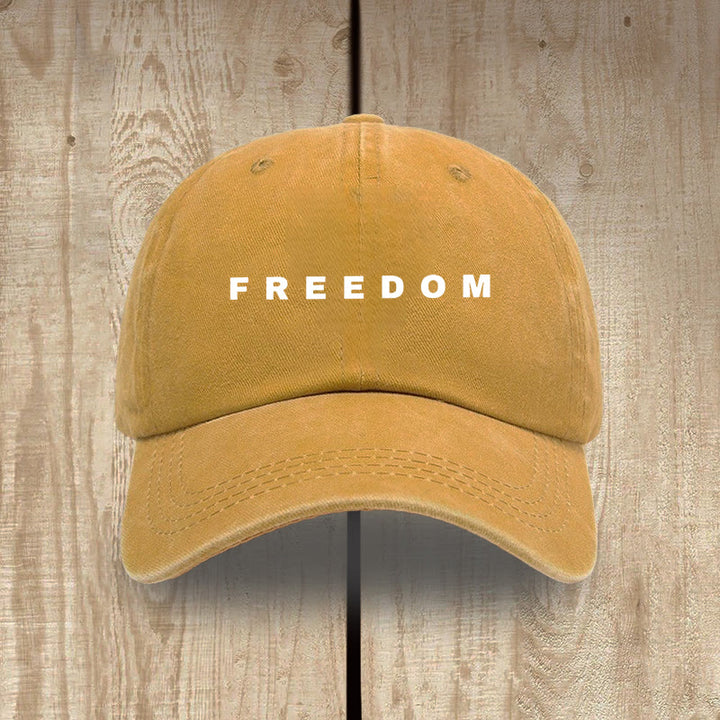Christianartworkshop Multicolor Washed Cotton Hat with FREEDOM Print Lettering - Yellow - image 5