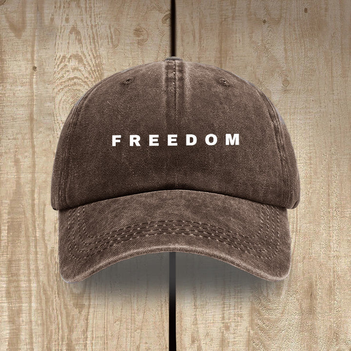 Christianartworkshop Multicolor Washed Cotton Hat with FREEDOM Print Lettering - Coffee - image 11