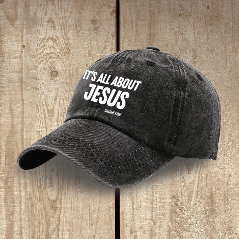 Christianartworkshop It's All About Jesus Inspired Patriotic Washed Hat - image 4
