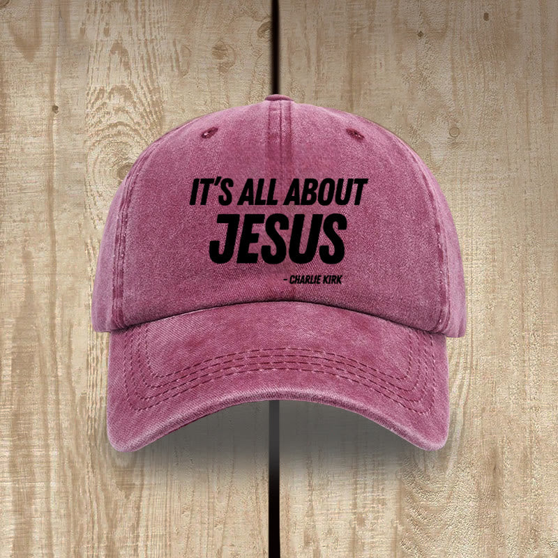 Christianartworkshop It's All About Jesus Inspired Patriotic Washed Hat - Wine - image 23