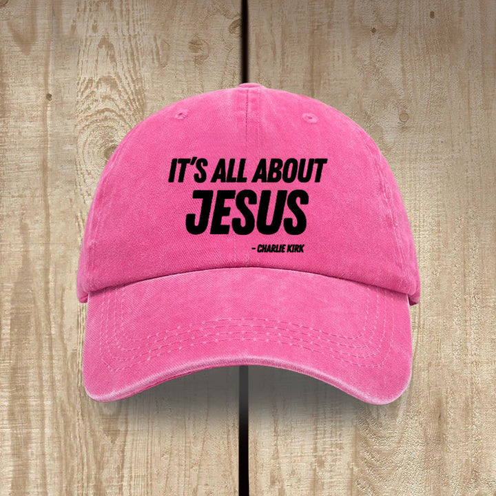 Christianartworkshop It's All About Jesus Inspired Patriotic Washed Hat - Rose - image 21