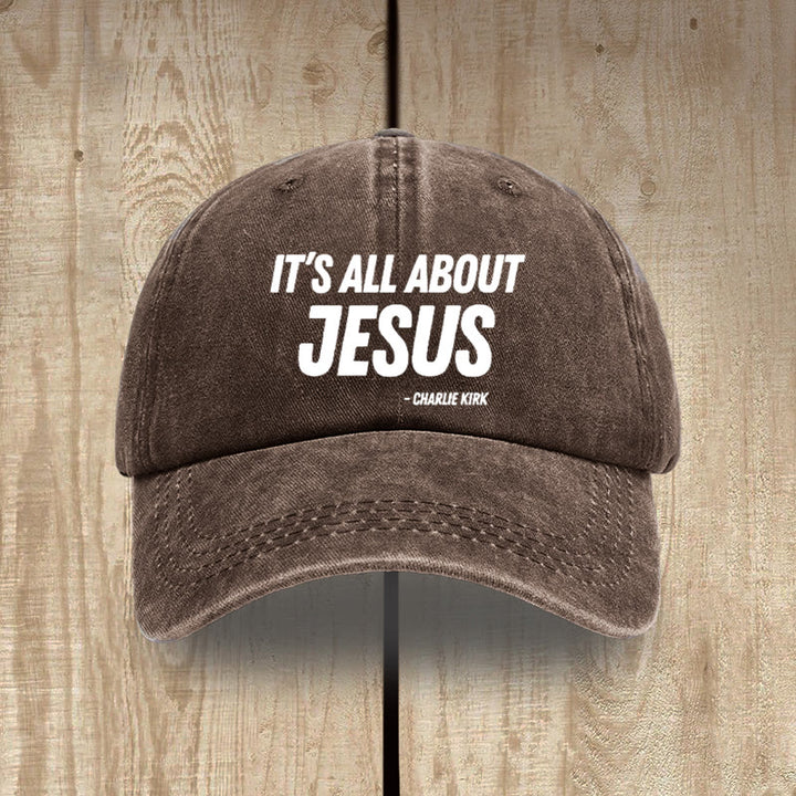 Christianartworkshop It's All About Jesus Inspired Patriotic Washed Hat - Coffee - image 17
