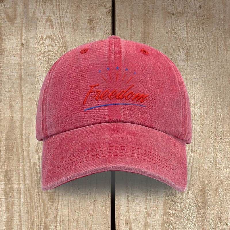 Christianartworkshop Everyday Faith-Inspired Freedom Washed Hat - Red - image 13