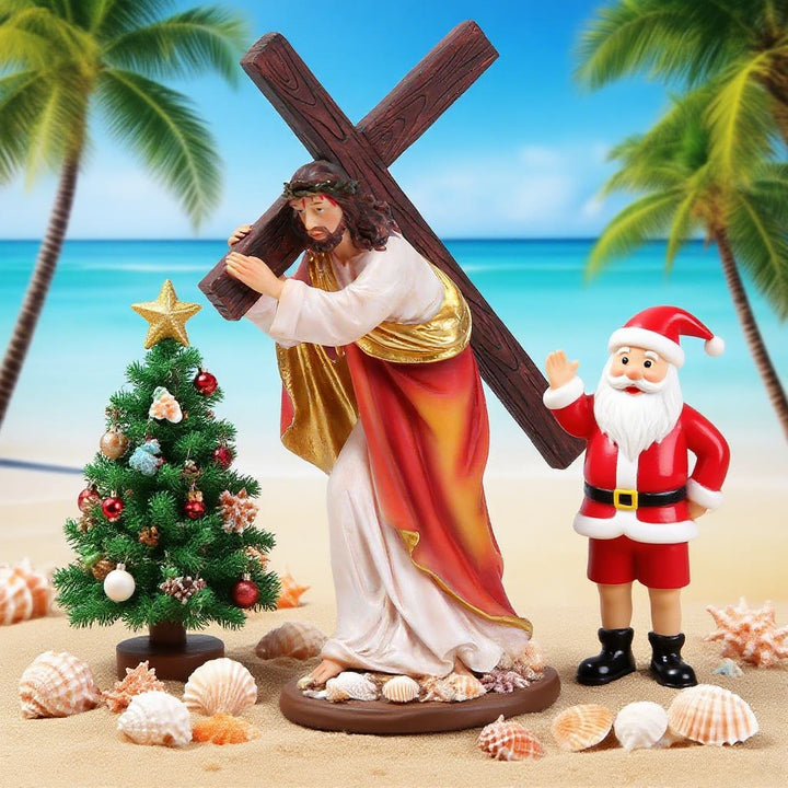 Christianartworkshop Christmas Jesus Carrying Cross Desktop Ornament with Thorn Crown - image 2
