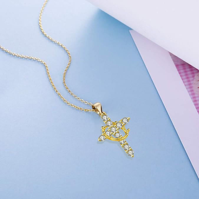 Christianartworkshop Faith - Symbol Cross Necklace with Monthly Birthstone Accents - image 2