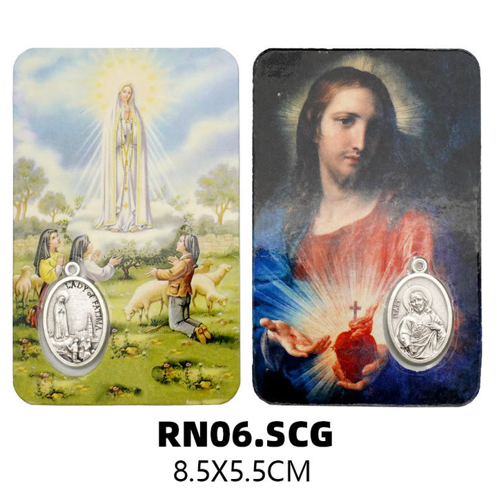 Christianartworkshop Premium Cardstock Double - Sided Saint Cards with Crucifix & Medal - I - image 9