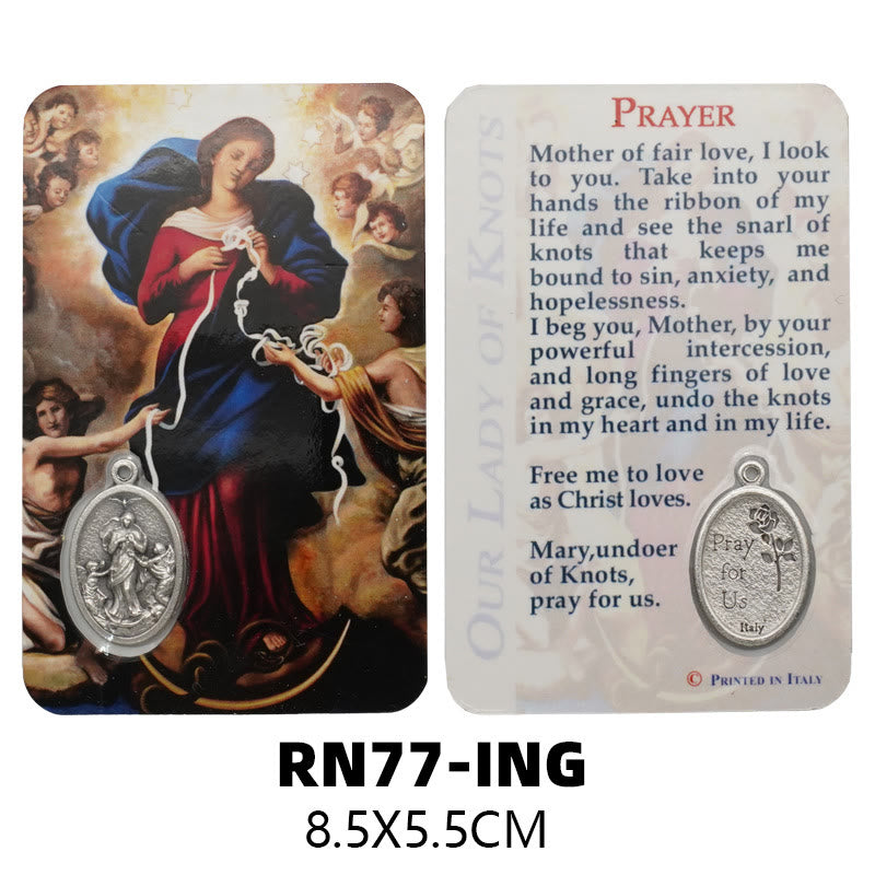 Christianartworkshop Premium Cardstock Double - Sided Saint Cards with Crucifix & Medal - H - image 8