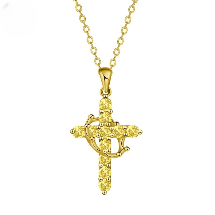 Christianartworkshop Faith - Symbol Cross Necklace with Monthly Birthstone Accents - November - image 13