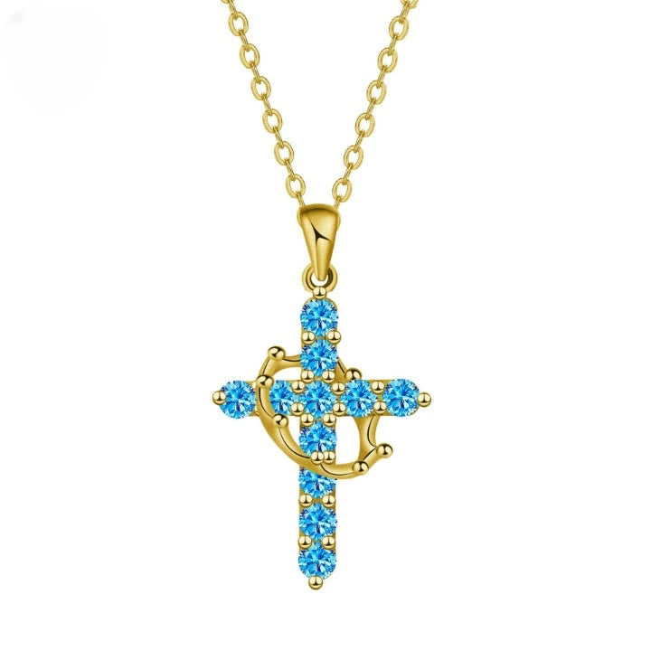 Christianartworkshop Faith - Symbol Cross Necklace with Monthly Birthstone Accents - December - image 14