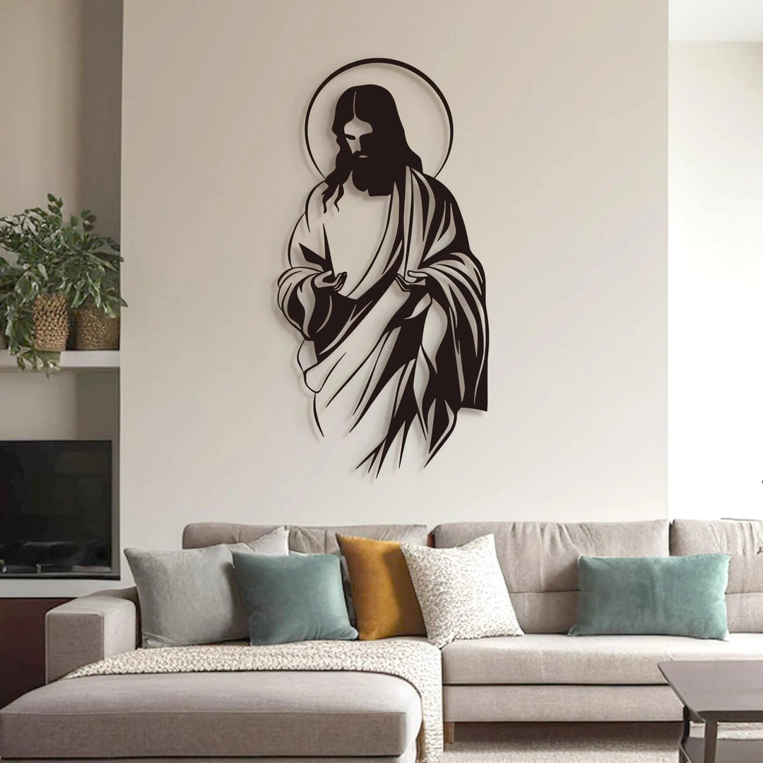 Christianartworkshop Jesus with Halo Silhouette Metal Wall Decor for Faithful Home - image 4