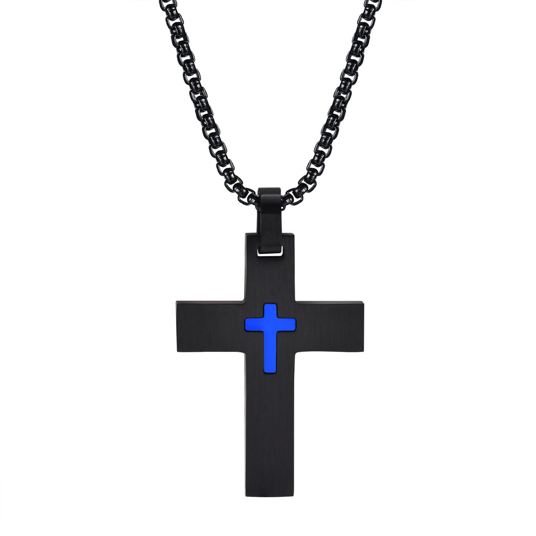 Christianartworkshop Two - Tone Stainless Steel Cross Necklace: Faith Meets Stylish Contrast - image 2