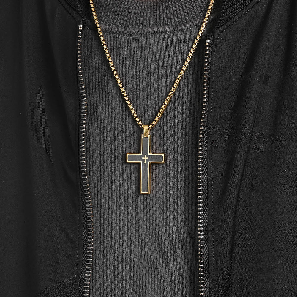 Christianartworkshop Multi - Style Two - Tone Cross Necklace: Blend of Faith and Chic Hues - image 1
