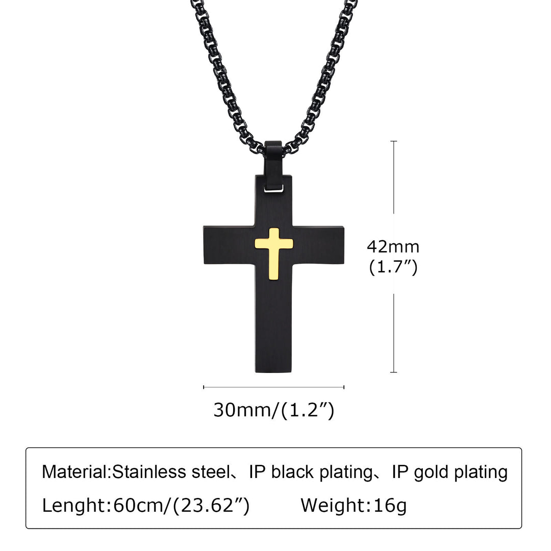 Christianartworkshop Two - Tone Stainless Steel Cross Necklace: Faith Meets Stylish Contrast - image 6