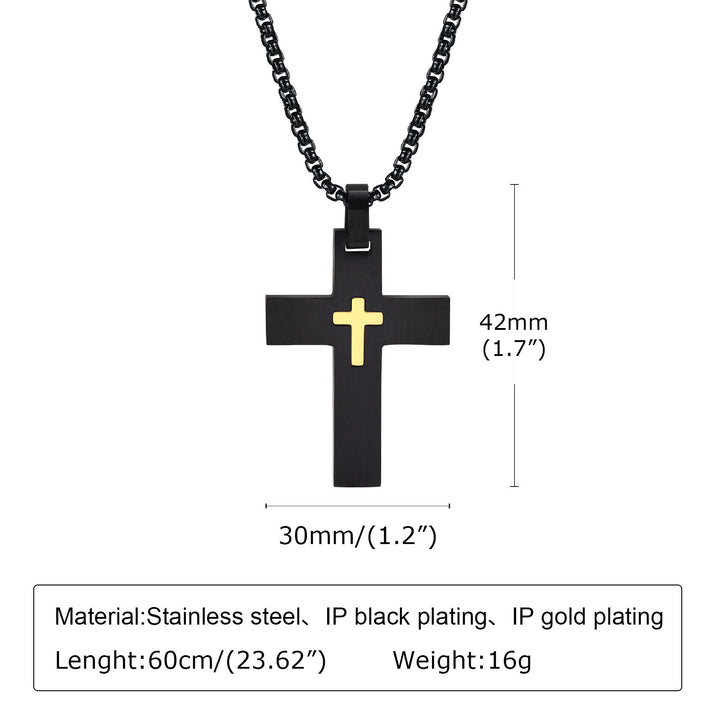 Christianartworkshop Two - Tone Stainless Steel Cross Necklace: Faith Meets Stylish Contrast - image 6
