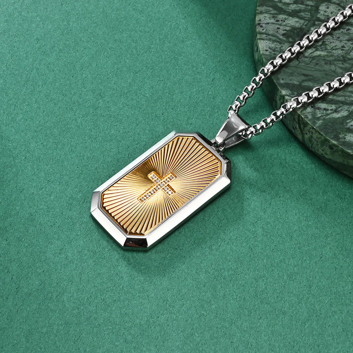 Christianartworkshop Stylish Two - Tone Cross Necklace: Four Faith - Inspired Designs - image 3