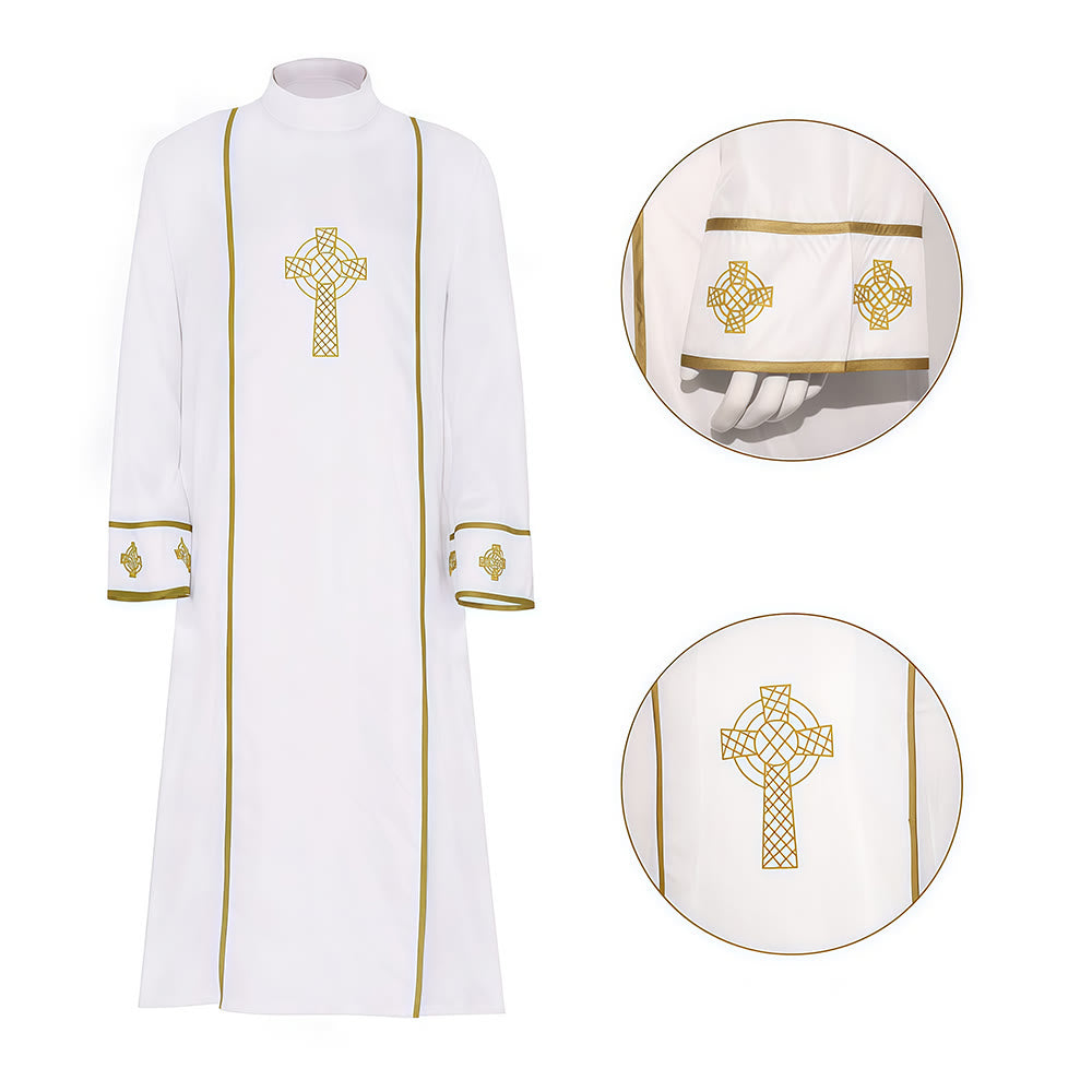 Christianartworkshop Multi - Style White Clergy Robes: Ideal for Church Worship & Rituals - image 3
