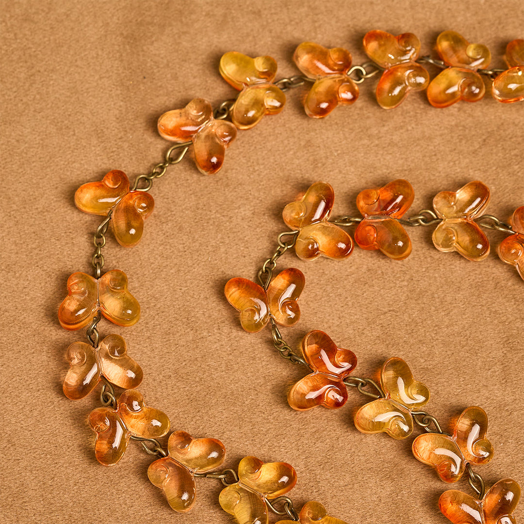 Christianartworkshop Amber Butterfly Beads with Crucifix & Holy Family Animal Rosary - image 9