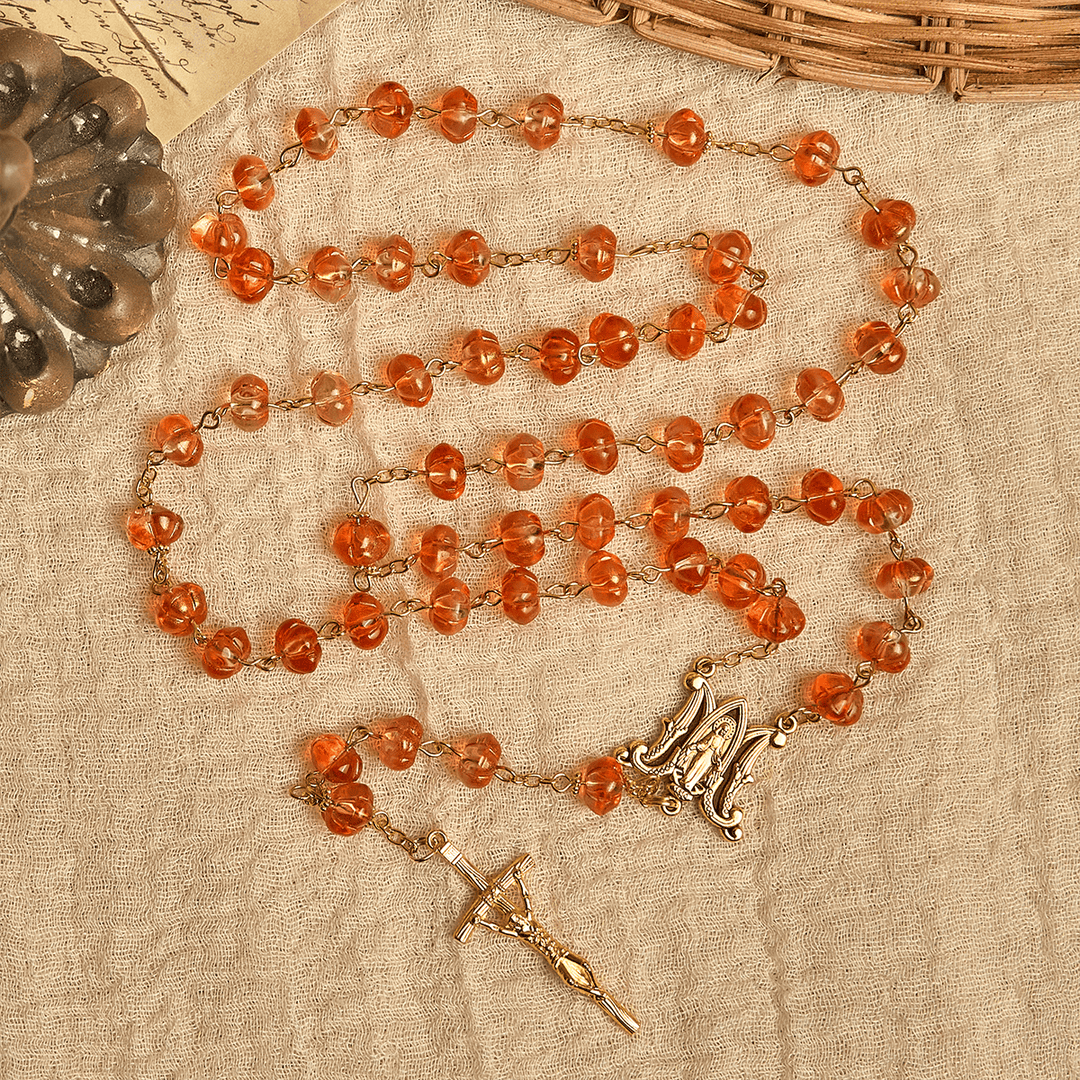 Christianartworkshop Pumpkin - Shaped Beads Rosary, Bracelet  - image 7