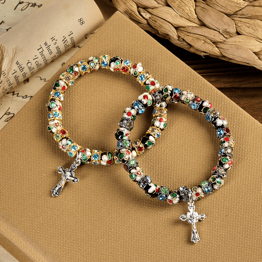 Christianartworkshop Handcrafted Cloisonné Beads Timeless Faith Bracelet: A Testament of Christ's Presence - image 6