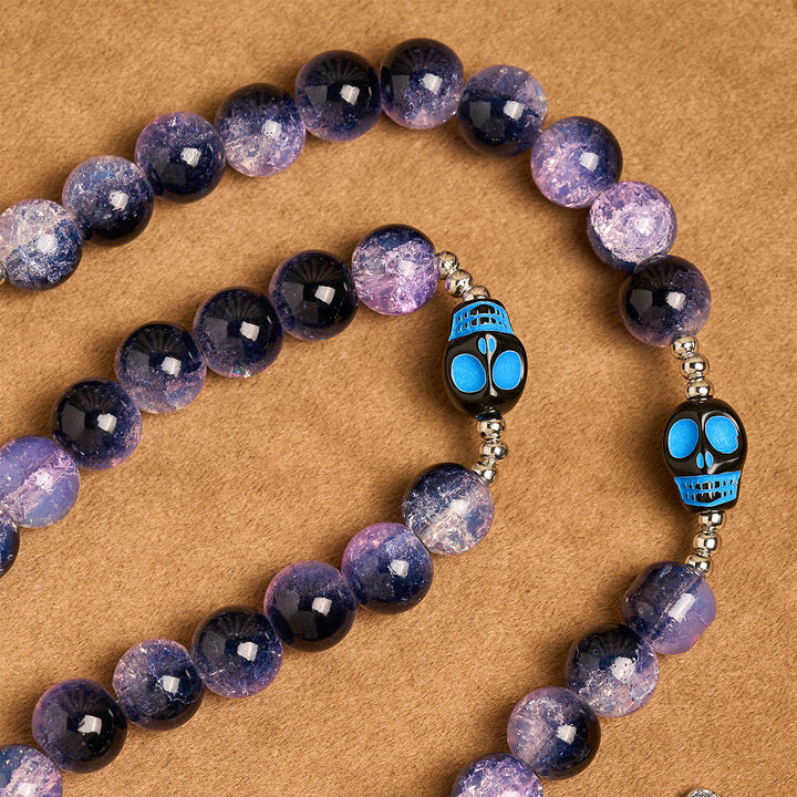 Christianartworkshop Gothic Rosary: Purple Beads, Skull Details & Silver Crucifix - image 7