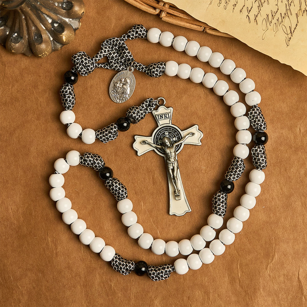 Christianartworkshop Solid Knot Nylon Cord Rosary with St. Anthony Medal: Restore Lost Hope - St. Anthony & Crucifix - image 0