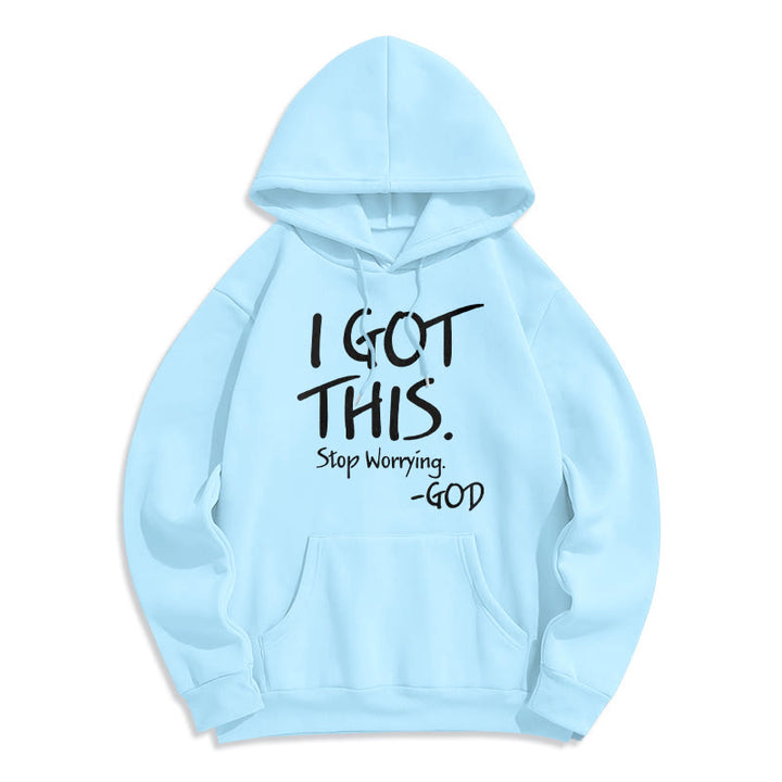 Christianartworkshop I GOT THIS - GOD Inspirational Faith Fleece Lined Polyester Hoodie - Blue - 2XL - image 6