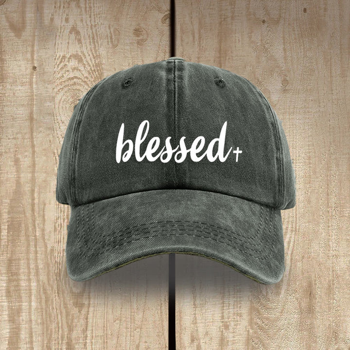 Christianartworkshop Streetwear Style Blessed Unisex Distressed Washed Cotton Hat - Army Green - image 6