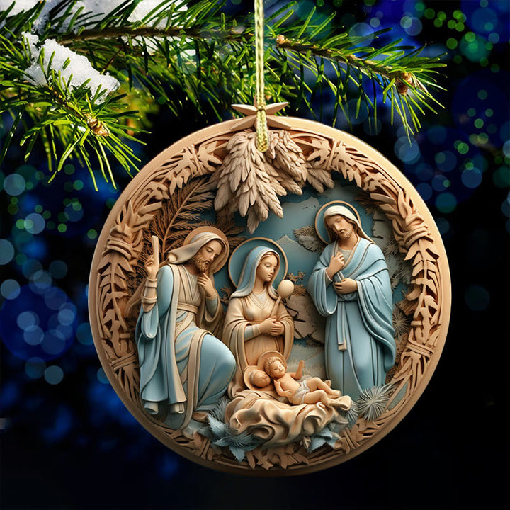 Christianartworkshop Retro Style Nativity Christmas Hanging Ornaments B - image 5